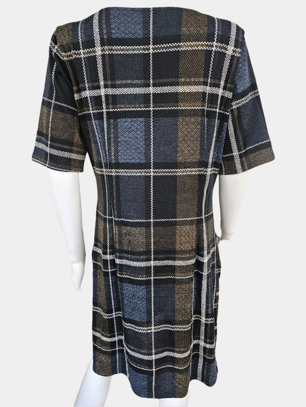 Kate And Lily Short Sleeve Plaid Shift Mini Dress Size 14 - Picture 4 of 10
